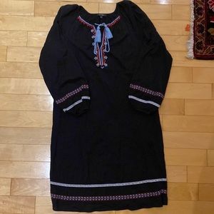 Midi Navy blue dress with lacing detail from Lord & Taylor.